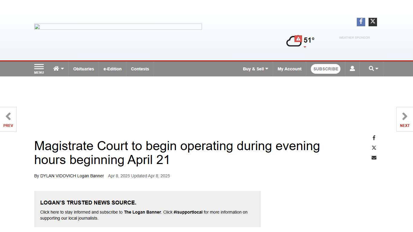 Magistrate Court to begin operating during evening hours beginning April 21 | News | loganbanner.com